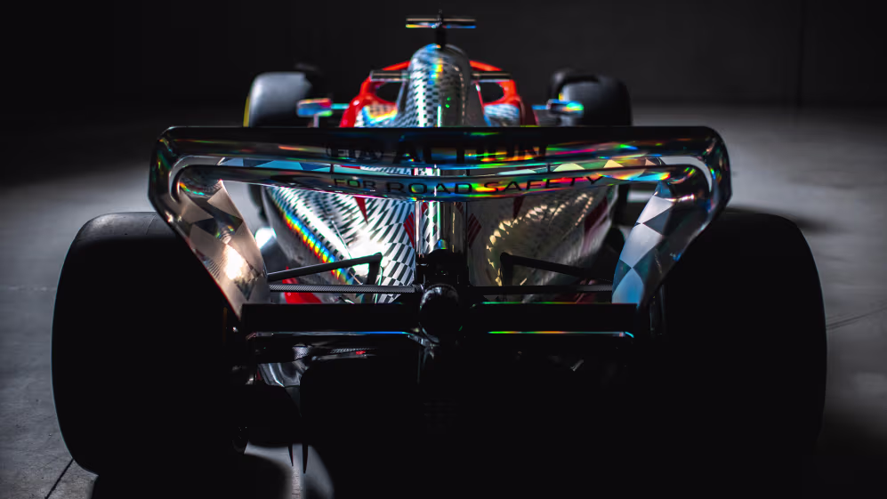 Formula One rainbow car